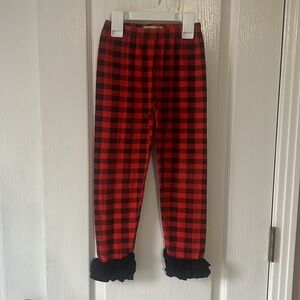 Peek a Boot Red Plaid Leggings